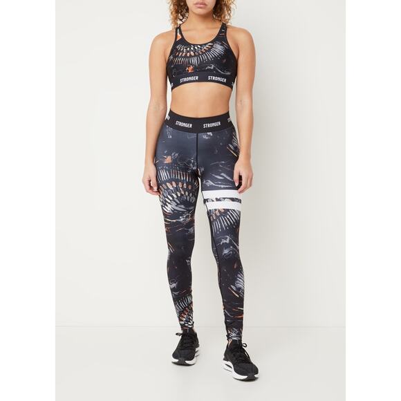 STRONGER Voodoo SET Medium Support Sports Bra & Mid Waist Leggings Sz Medium - Picture 4 of 14